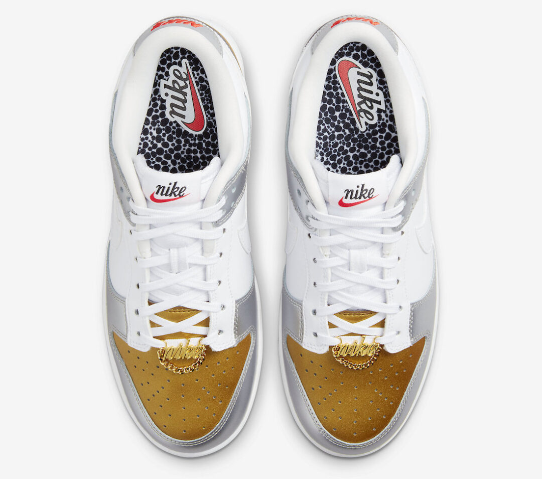 【国内 2/10 発売予定】ナイキ ウィメンズ ダンク ロー “ホワイト/ゴールド/シルバー” (NIKE WMNS DUNK LOW “White/Gold/Silver”) [DH4403-700]