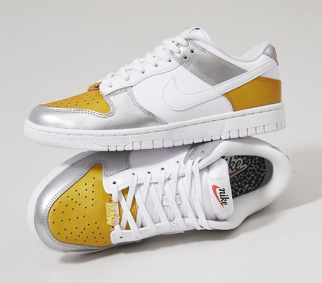 【国内 2/10 発売予定】ナイキ ウィメンズ ダンク ロー “ホワイト/ゴールド/シルバー” (NIKE WMNS DUNK LOW “White/Gold/Silver”) [DH4403-700]