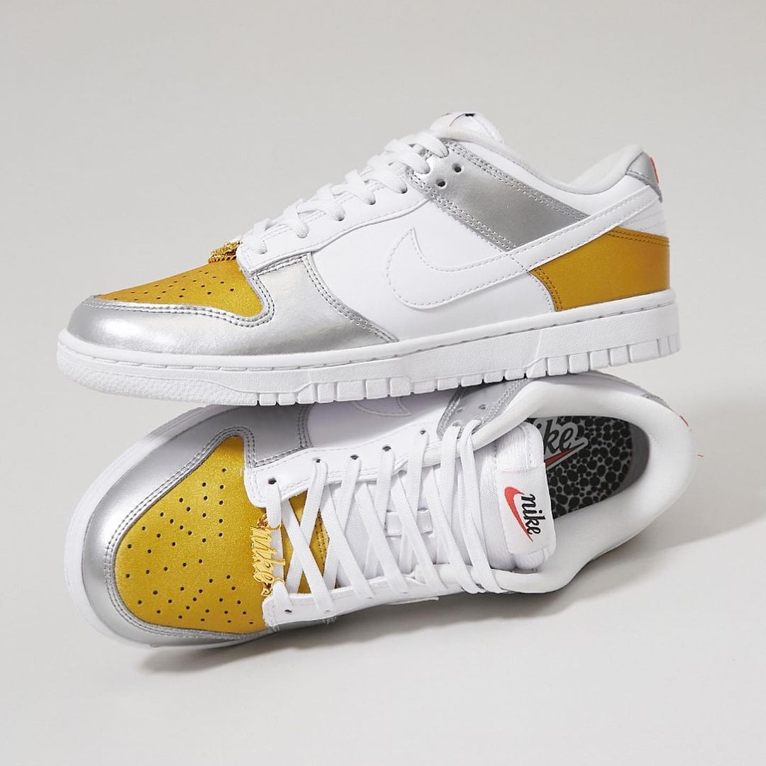 【国内 2/10 発売予定】ナイキ ウィメンズ ダンク ロー “ホワイト/ゴールド/シルバー” (NIKE WMNS DUNK LOW “White/Gold/Silver”) [DH4403-700]