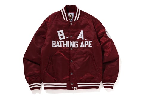 A BATHING APEからブランドの略称である”B.A”デザインのアップリケを落とし込んだ「B.A STADIUM COLLECTION」が1/14、1/15 発売 (ア ベイシング エイプ)