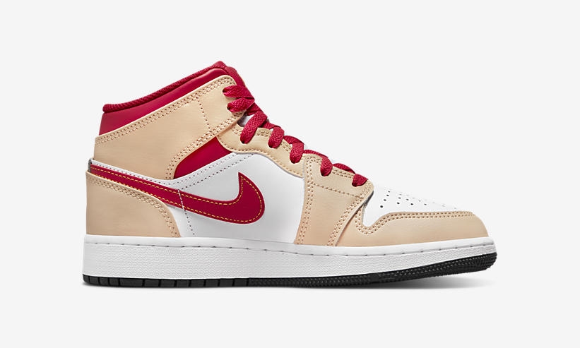 【国内 5/10 発売】ナイキ エア ジョーダン 1 ミッド “ベージュ/レッド” (NIKE AIR JORDAN 1 MID “Beige/Red”) [554724-201/554725-201]