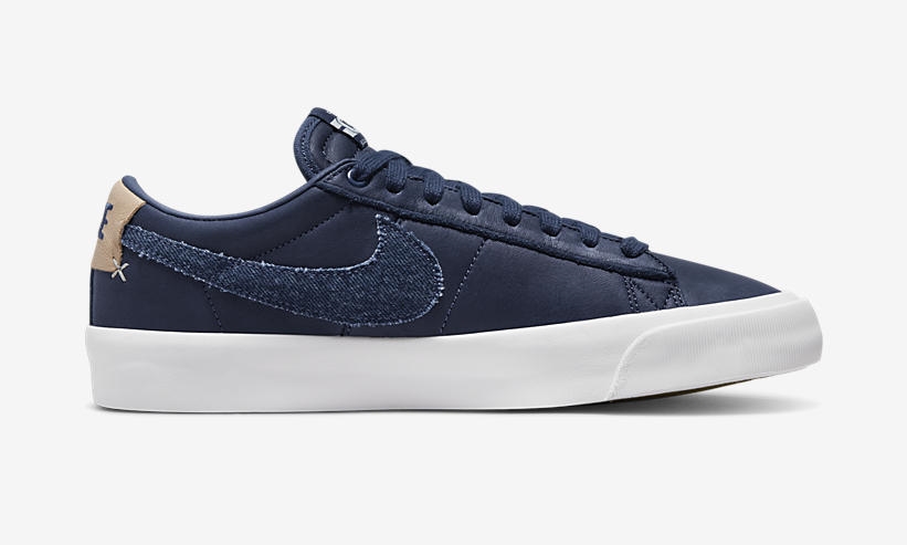 ナイキ SB ズーム ブレーザー ロー プロ GT “デニムスウッシュ/ネイビー/タン” (NIKE SB ZOOM BLAZER LOW PRO GT “Denim Swoosh/Navy/Tan”) [DM8890-400]