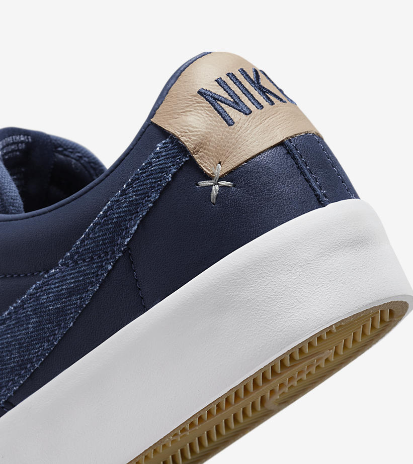 ナイキ SB ズーム ブレーザー ロー プロ GT “デニムスウッシュ/ネイビー/タン” (NIKE SB ZOOM BLAZER LOW PRO GT “Denim Swoosh/Navy/Tan”) [DM8890-400]