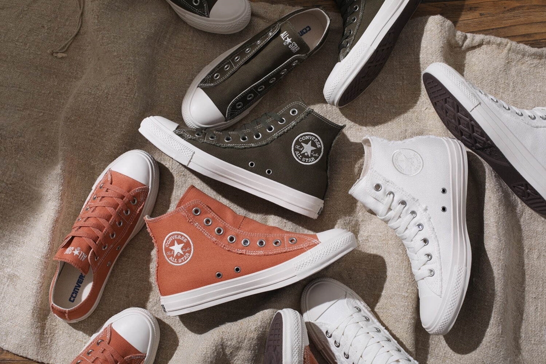 1/28 発売！ほつれ加工のハトメ飾りや踵紐を合わせた CONVERSE ALL STAR ROUGHCANVAS SLIP OX/HI (コンバース オールスター ラフキャンバス スリップ)