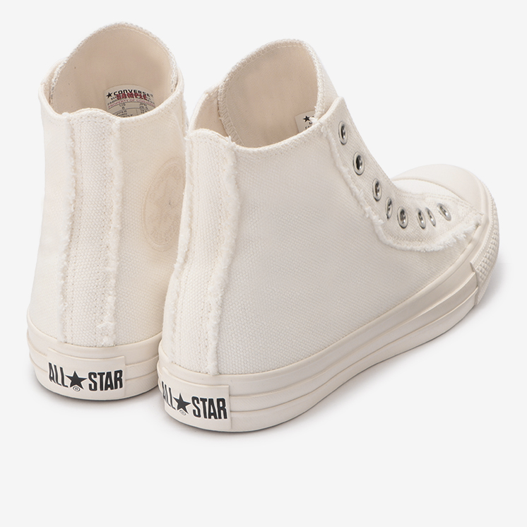 1/28 発売！ほつれ加工のハトメ飾りや踵紐を合わせた CONVERSE ALL STAR ROUGHCANVAS SLIP OX/HI (コンバース オールスター ラフキャンバス スリップ)