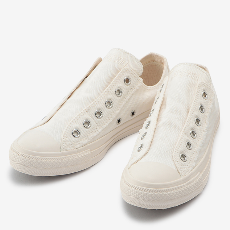 1/28 発売！ほつれ加工のハトメ飾りや踵紐を合わせた CONVERSE ALL STAR ROUGHCANVAS SLIP OX/HI (コンバース オールスター ラフキャンバス スリップ)