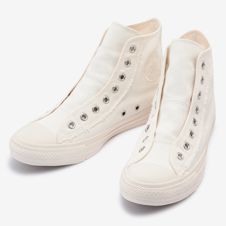 1/28 発売！ほつれ加工のハトメ飾りや踵紐を合わせた CONVERSE ALL STAR ROUGHCANVAS SLIP OX/HI (コンバース オールスター ラフキャンバス スリップ)