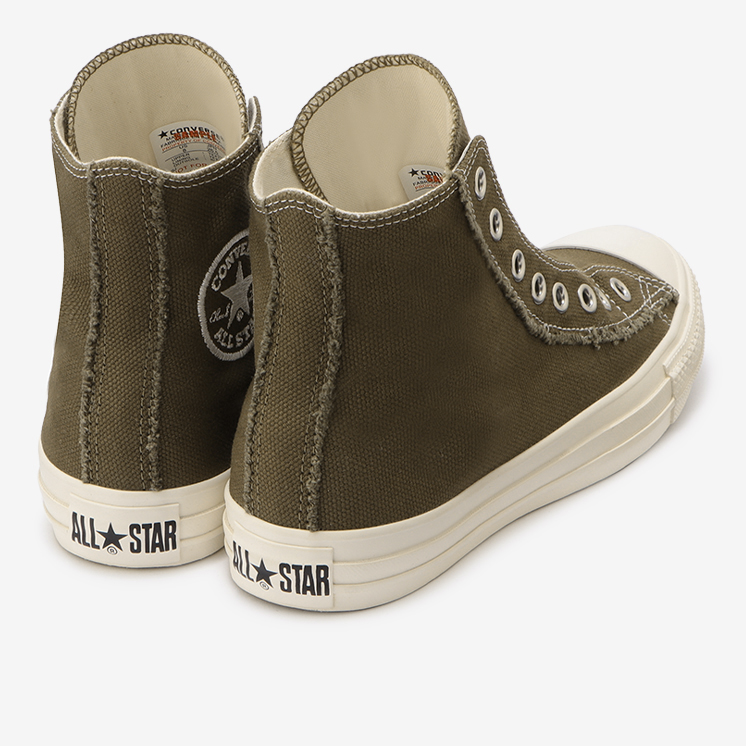 1/28 発売！ほつれ加工のハトメ飾りや踵紐を合わせた CONVERSE ALL STAR ROUGHCANVAS SLIP OX/HI (コンバース オールスター ラフキャンバス スリップ)