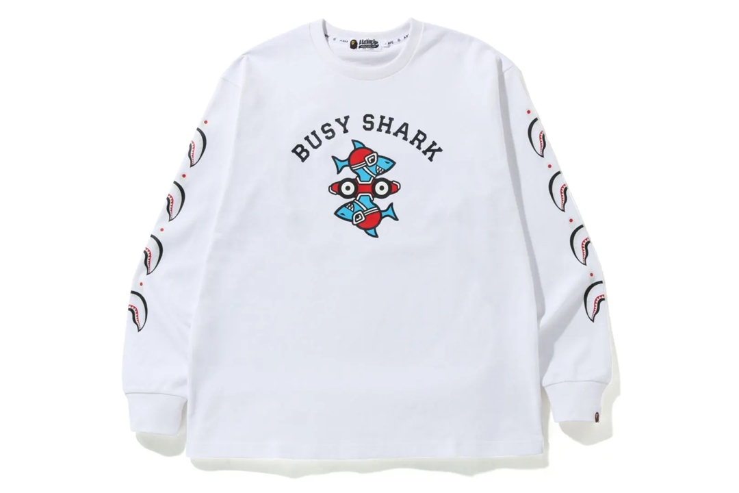 A BATHING APEから、シャークをデフォルメ化したNEWキャラクター「BUSY SHARK」を落とし込んだアイテムが1/28、1/29 発売 (ア ベイシング エイプ)