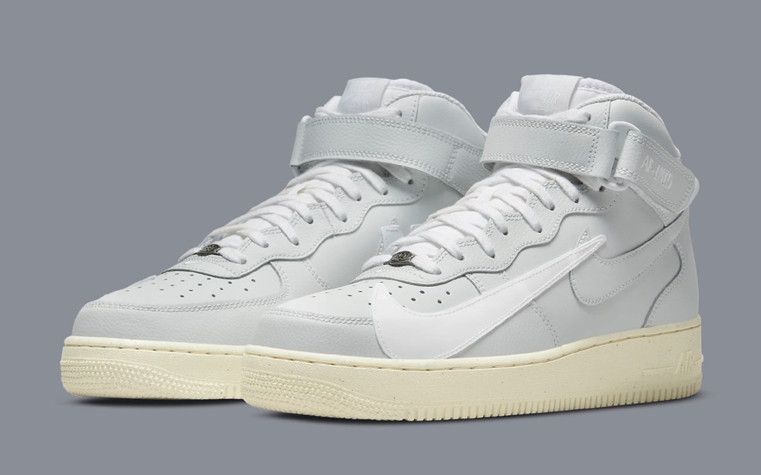 2022年 発売予定！ナイキ エア フォース 1 ミッド “ダブルスウッシュ/グレー/ホワイト/セイル” (NIKE AIR FORCE 1 MID “Double Swoosh/Grey/White/Sail”)