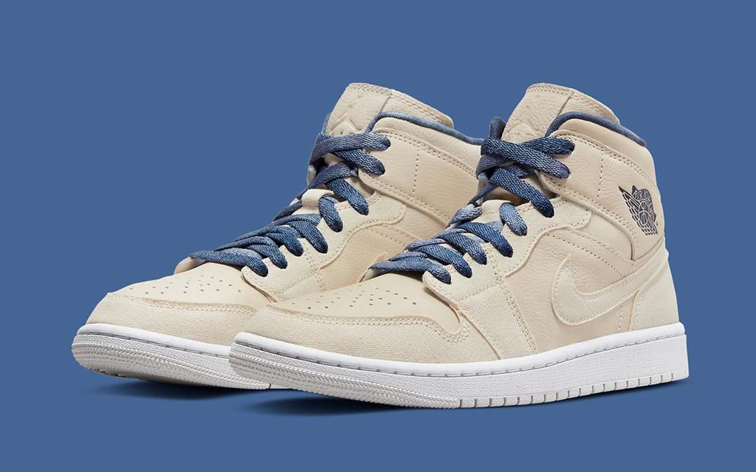 【国内 7/14 発売】ナイキ ウィメンズ エア ジョーダン 1 ミッド “セイル/インディゴ” (NIKE WMNS AIR JORDAN 1 MID “Sail/Indigo”) [DM9126-104]