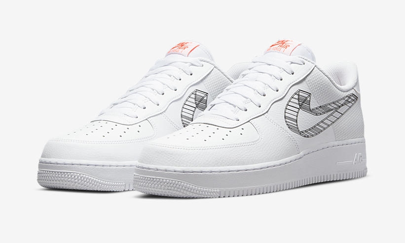 2022年 発売予定！ナイキ エア フォース 1 07 ロー “3D スウッシュ/ホワイト” (NIKE AIR FORCE 1 07 LOW “3D Swoosh/White”) [DR0149-100]