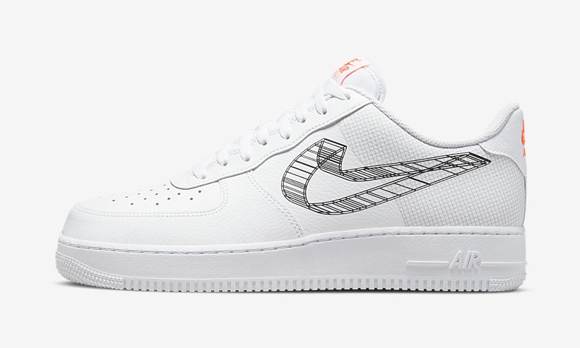 2022年 発売予定！ナイキ エア フォース 1 07 ロー “3D スウッシュ/ホワイト” (NIKE AIR FORCE 1 07 LOW “3D Swoosh/White”) [DR0149-100]