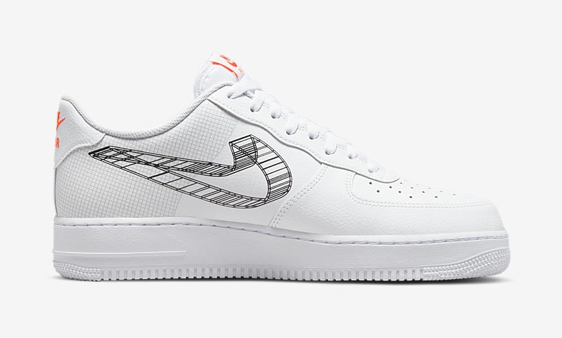 2022年 発売予定！ナイキ エア フォース 1 07 ロー “3D スウッシュ/ホワイト” (NIKE AIR FORCE 1 07 LOW “3D Swoosh/White”) [DR0149-100]