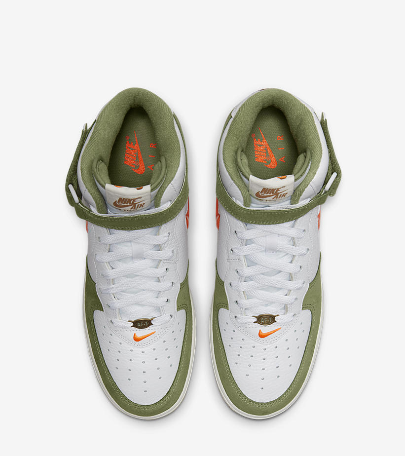 【国内 5/19 発売】ナイキ エア フォース 1 ミッド “ホワイト/グリーン/オレンジ” (NIKE AIR FORCE 1 MID “White/Green/Orange”) [DQ3505-100]