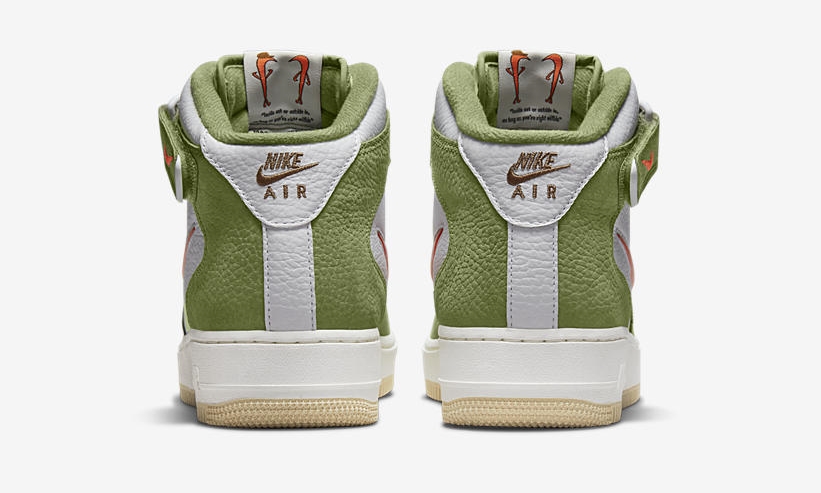 【国内 5/19 発売】ナイキ エア フォース 1 ミッド “ホワイト/グリーン/オレンジ” (NIKE AIR FORCE 1 MID “White/Green/Orange”) [DQ3505-100]