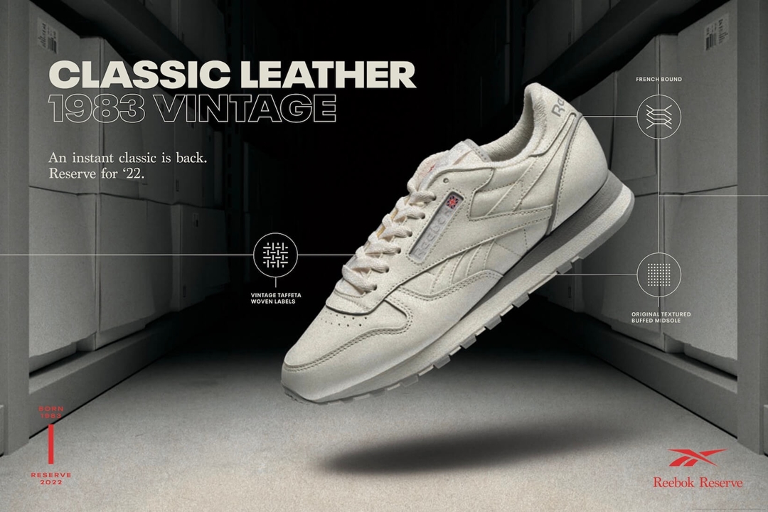 2/17 発売！1983年当時のオリジナルカラーを継承！REEBOK CLASSIC LEATHER 1983 VINTAGE (リーボック クラシックレザー 1983 ビンテージ) [GX0281/GX0282]