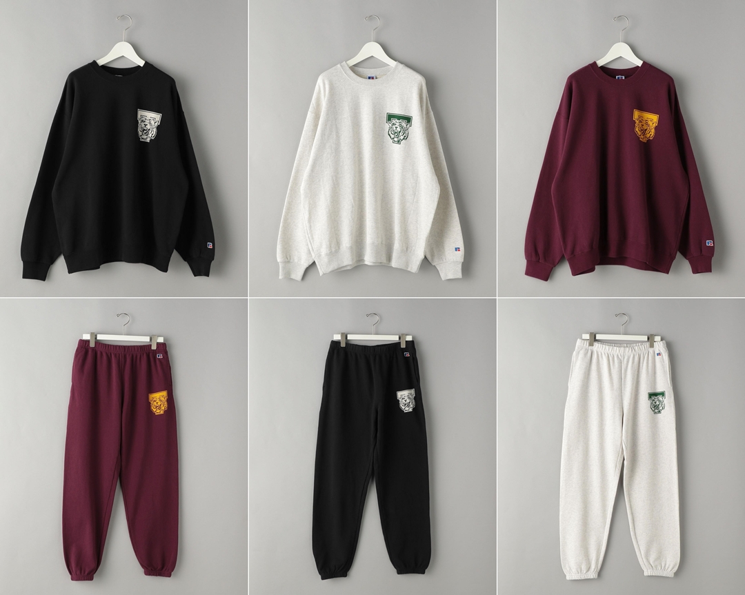 【web限定】info. BEAUTY&YOUTH × RUSSELL ATHLETIC / 別注スウェットクルーネック/パンツが1/14 11:00~発売 (ビューティアンドユース ラッセル・アスレチック)