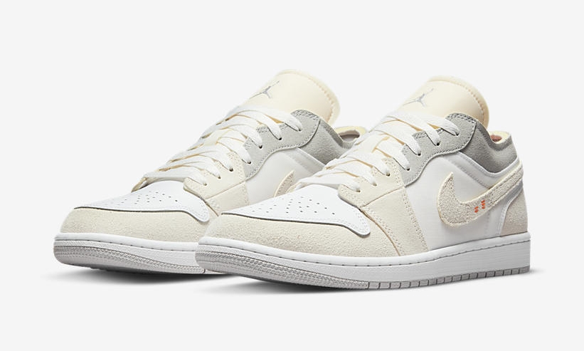 【国内 6/6 発売】NIKE AIR JORDAN 1 LOW SE CRAFT “Inside Out/White/Grey” (ナイキ エア ジョーダン 1 ロー “インサイドアウト/ホワイト/グレー”) [DN1635-100]