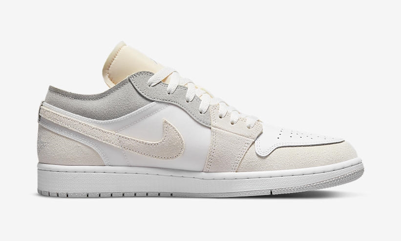 【国内 6/6 発売】NIKE AIR JORDAN 1 LOW SE CRAFT “Inside Out/White/Grey” (ナイキ エア ジョーダン 1 ロー “インサイドアウト/ホワイト/グレー”) [DN1635-100]