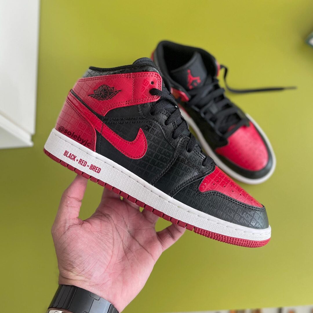 2022年 発売予定！ナイキ エア ジョーダン 1 ミッド "ブラック+レッド=ブレッド" (NIKE AIR JORDAN 1 MID "Black+Red=Bred