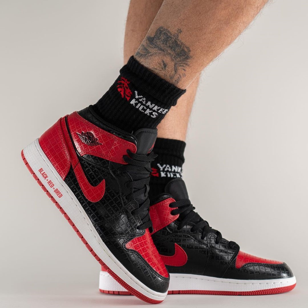 【国内 5/11 発売予定】ナイキ エア ジョーダン 1 ミッド “ブラック+レッド=ブレッド” (NIKE AIR JORDAN 1 MID “Black+Red=Bred”) [DM9650-001]