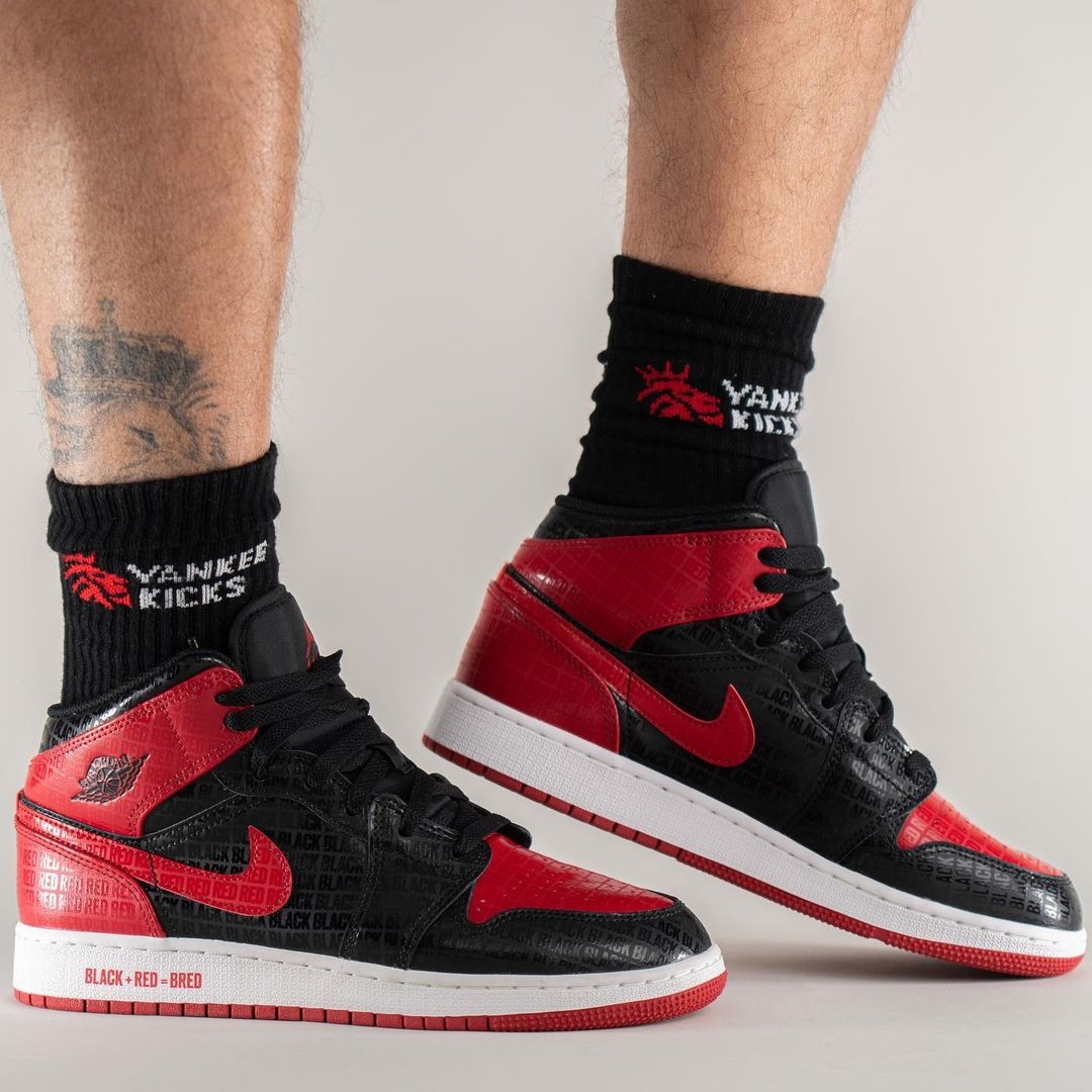 【国内 5/11 発売予定】ナイキ エア ジョーダン 1 ミッド “ブラック+レッド=ブレッド” (NIKE AIR JORDAN 1 MID “Black+Red=Bred”) [DM9650-001]