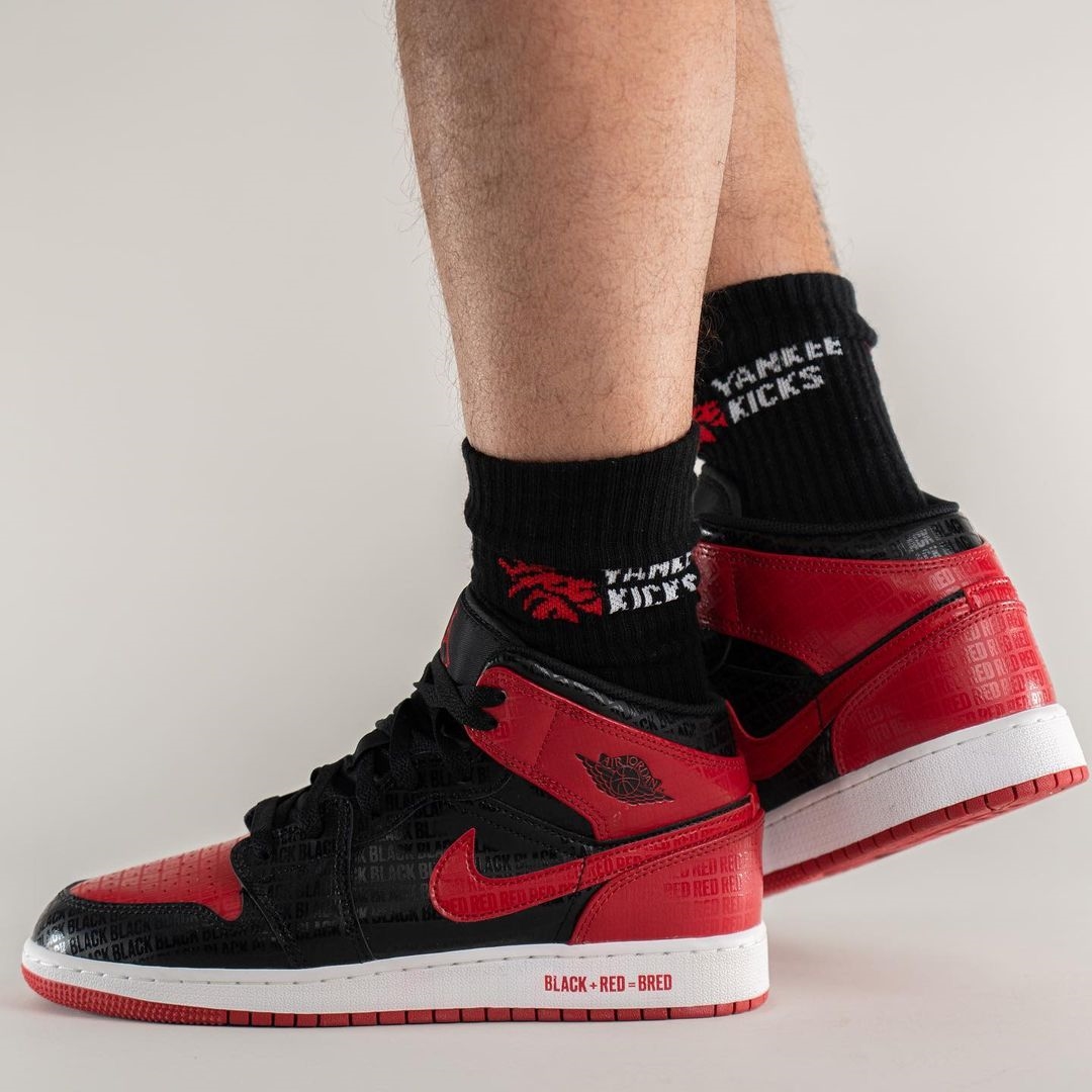 【国内 5/11 発売予定】ナイキ エア ジョーダン 1 ミッド “ブラック+レッド=ブレッド” (NIKE AIR JORDAN 1 MID “Black+Red=Bred”) [DM9650-001]