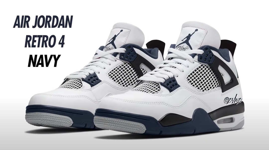 【国内 10/29 発売】ナイキ エア ジョーダン 4 レトロ “ホワイト/ミッドナイトネイビー” (NIKE AIR JORDAN 4 RETRO “White/Midnight Navy”) [DH6927-140]