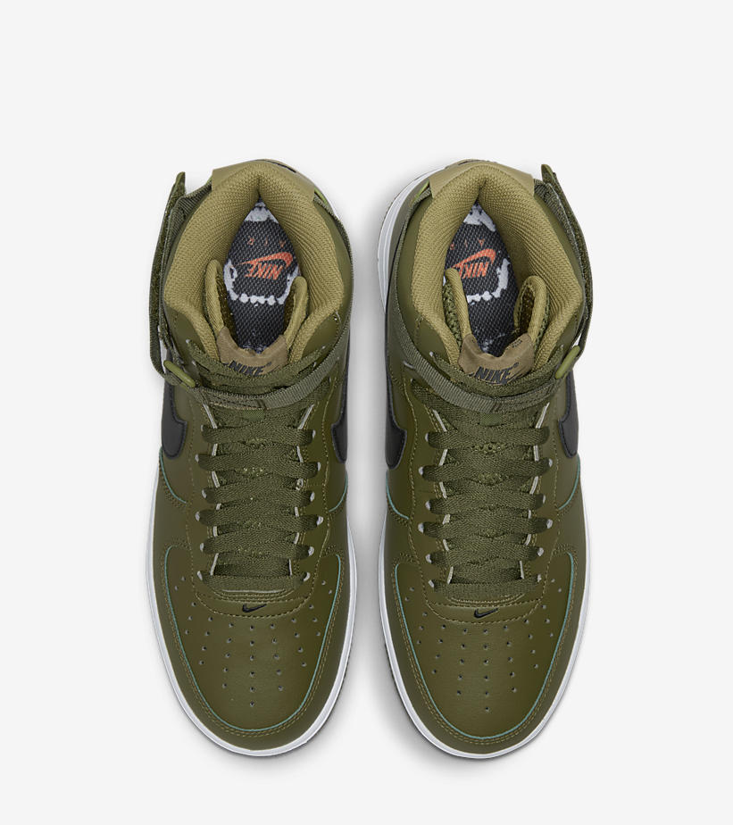 【国内 4/21 発売】ナイキ エア フォース 1 07 ハイ “フープス/オリーブ/ブラック” (NIKE AIR FORCE 1 07 HIGH “Hoops/Olive/Black”) [DH7453-300]