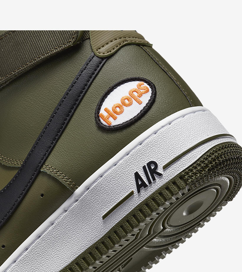 【国内 4/21 発売】ナイキ エア フォース 1 07 ハイ “フープス/オリーブ/ブラック” (NIKE AIR FORCE 1 07 HIGH “Hoops/Olive/Black”) [DH7453-300]