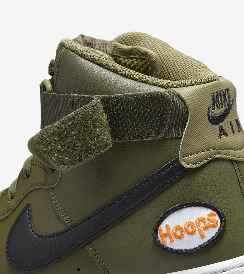 【国内 4/21 発売】ナイキ エア フォース 1 07 ハイ “フープス/オリーブ/ブラック” (NIKE AIR FORCE 1 07 HIGH “Hoops/Olive/Black”) [DH7453-300]