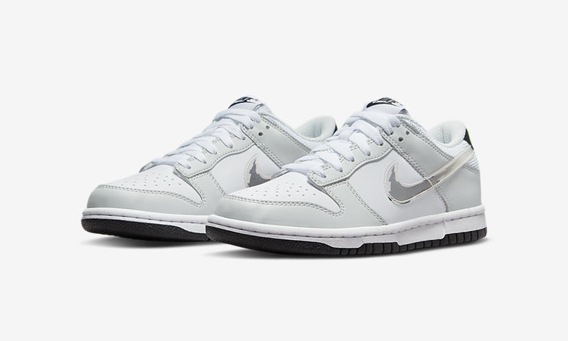 2022年 発売予定！ナイキ GS ダンク ロー “グリッチスウッシュ/グレー/ホワイト” (NIKE GS DUNK LOW “Glitch Swoosh/Grey/White”) [DV3033-001]