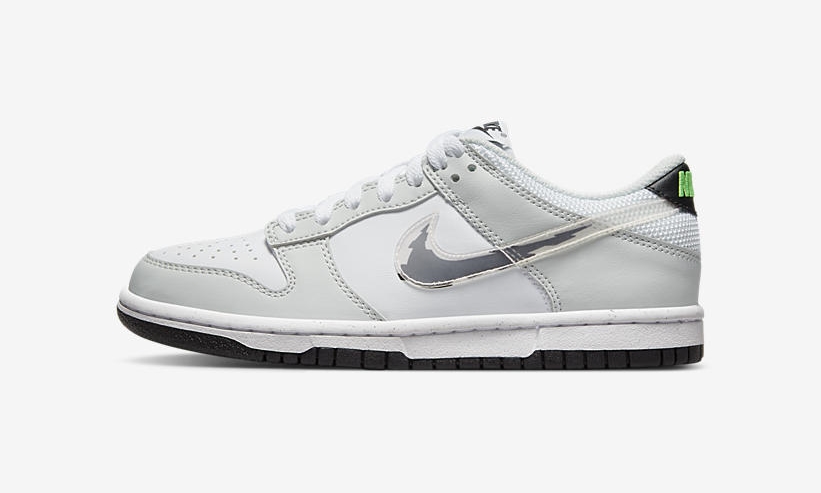 2022年 発売予定！ナイキ GS ダンク ロー “グリッチスウッシュ/グレー/ホワイト” (NIKE GS DUNK LOW “Glitch Swoosh/Grey/White”) [DV3033-001]