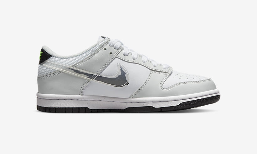 2022年 発売予定！ナイキ GS ダンク ロー “グリッチスウッシュ/グレー/ホワイト” (NIKE GS DUNK LOW “Glitch Swoosh/Grey/White”) [DV3033-001]