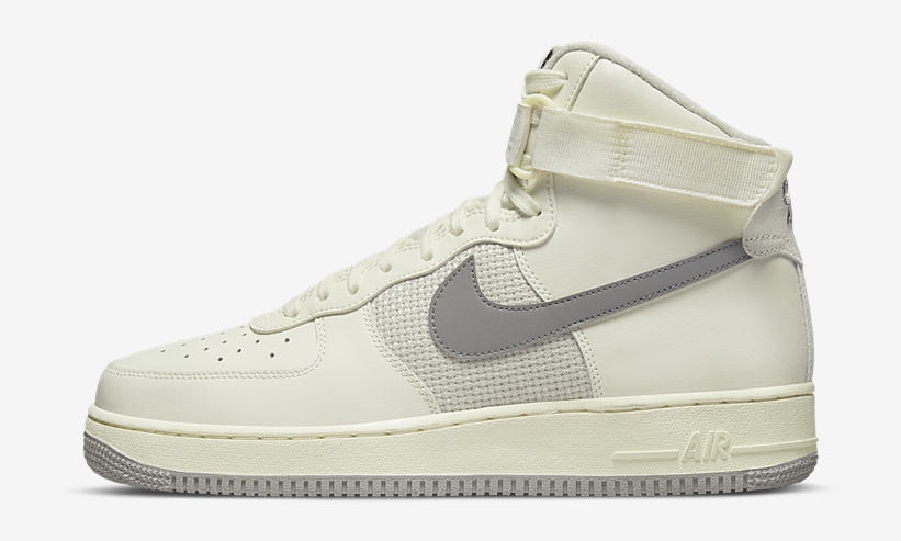 【国内 6/18 発売】ナイキ エア フォース 1 07 ハイ ビンテージ “セイル/ミディアムグレー” (NIKE AIR FORCE 1 07 HIGH VINTAGE “Sail/Medium Grey”) [DM0209-100]