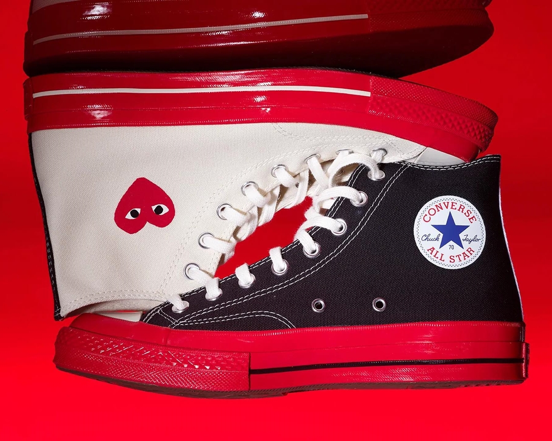 プレイ・コム デ ギャルソン × コンバース チャック 70 “レッドソール” が海外 3/24 発売 (PLAY COMME des GARCONS CONVERSE Chuck 70 “Red Sole”)