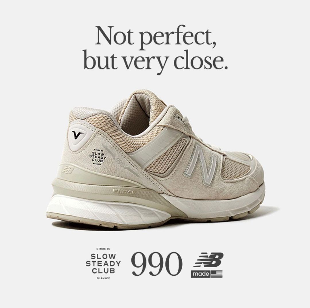 海外 3/25 発売！SLOW STEADY CLUB × New Balance M990v5 “White/Brown” (スロースタディクラブ ニューバランス “ホワイト/ブラウン”)