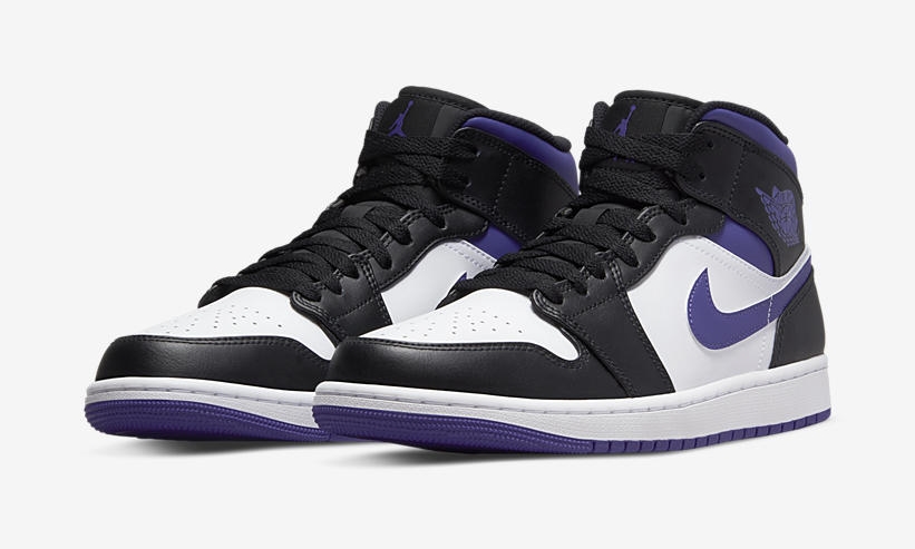 NIKE AIR JORDAN 1 MID BLACK/COURT PURPLE