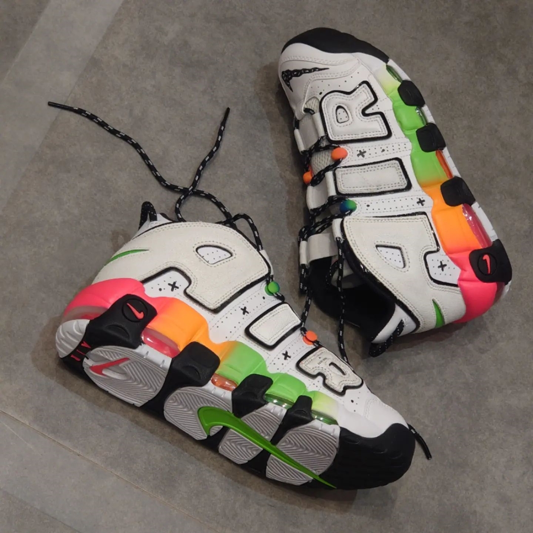 海外発売！ナイキ エア モア アップテンポ 96 “ホワイト/ブラック/マルチ” (NIKE AIR MORE UPTEMPO 96 “White/Black/Multi”) [DV1233-111]