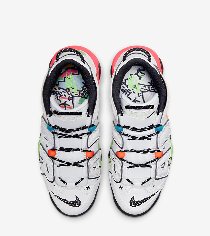 海外発売！ナイキ エア モア アップテンポ 96 “ホワイト/ブラック/マルチ” (NIKE AIR MORE UPTEMPO 96 “White/Black/Multi”) [DV1233-111]