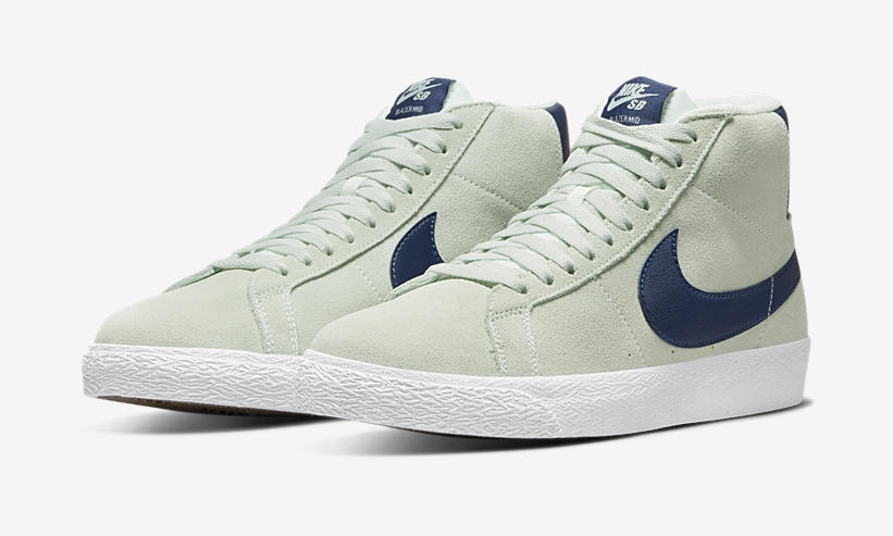 海外発売！ナイキ SB ズーム ブレーザー ミッド “バーレイグリーン/ネイビー” (NIKE SB ZOOM BLAZER MID “Barely Green/Navy”) [864349-303]