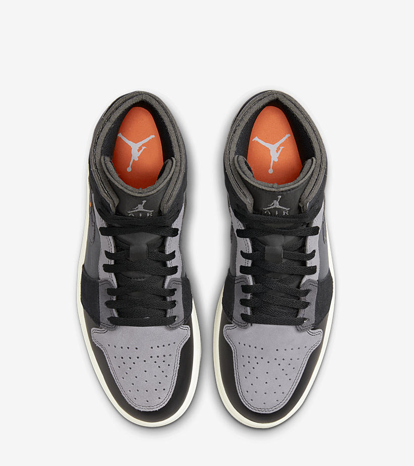 【国内 9/7 発売】NIKE AIR JORDAN 1 MID “Inside Out/Black/Grey” (ナイキ エア ジョーダン 1 ミッド “インサイドアウト/ブラック/グレー”) [DM9652-001]