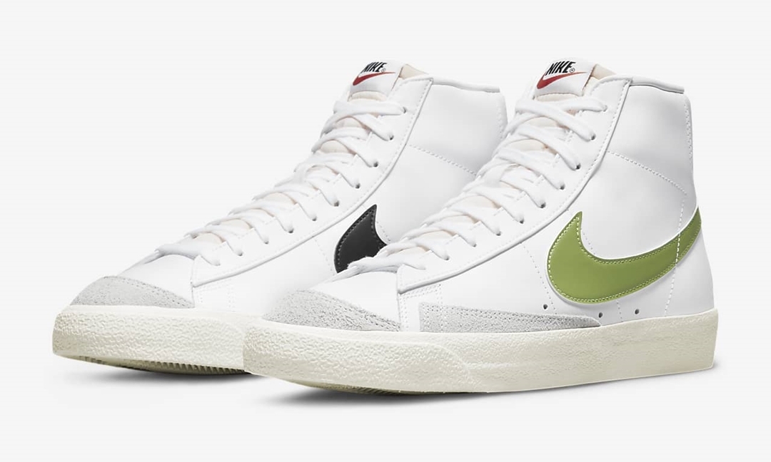 海外発売！ナイキ ブレーザー ミッド 77 ビンテージ “ホワイト/クロロフィル/ブラック” (NIKE BLAZER MID 77 VINTAGE “White/Chlorophyll/Black”) [BQ6806-116]