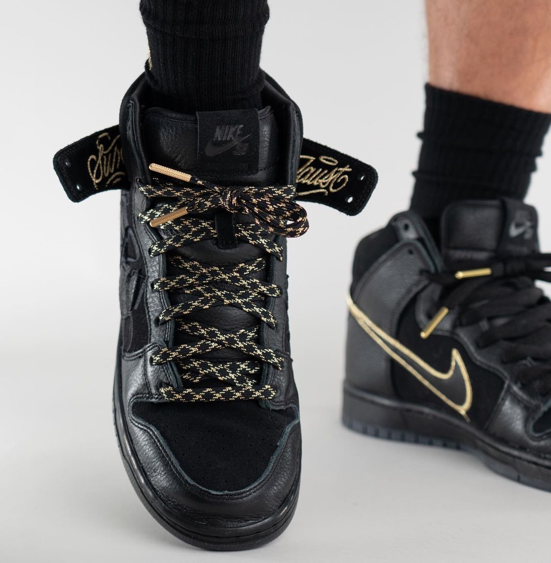 【国内 8/29 発売】ファウスト × ナイキ SB ダンク ハイ プロ QS “ブラック/メタリックゴールド” (Faust NIKE SB DUNK HIGH PRO QS “Black/Metallic Gold”) [DH7755-001]