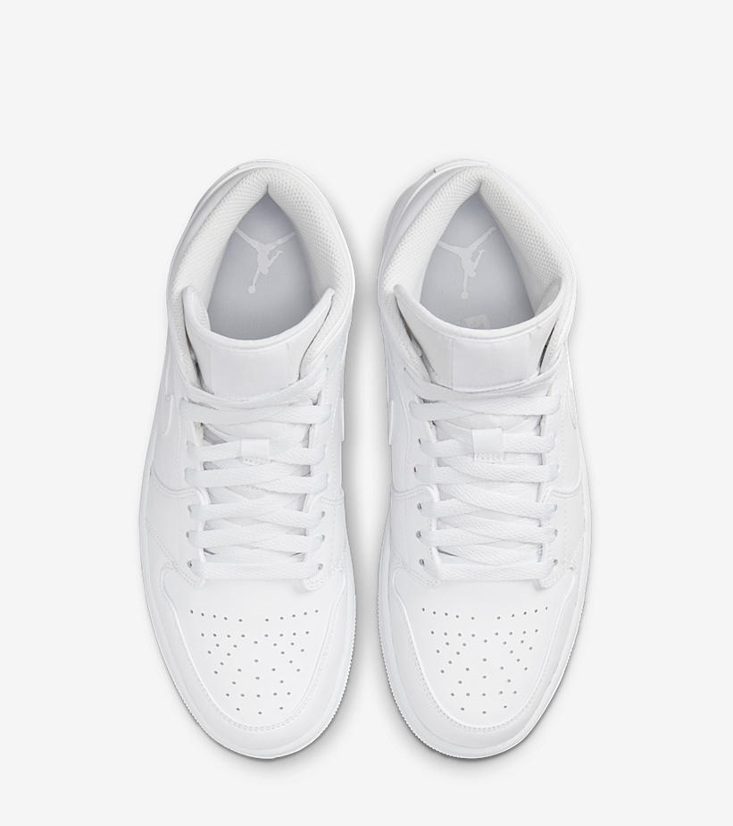 【2023年 1/7 発売】ナイキ エア ジョーダン 1 ミッド “トリプルホワイト” (NIKE AIR JORDAN 1 MID “Triple White”) [554724-136]