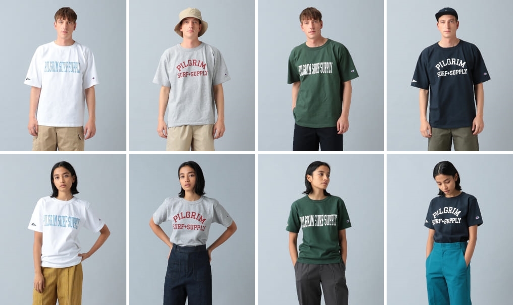 Pilgrim Surf+Supply × Champion 別注 Short Sleeve Tee (ピルグリム サーフ+サプライ チャンピオン)