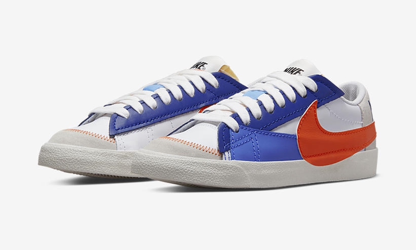 海外発売！ナイキ ブレーザー ロー 77 ジャンボ “セイル/ダークロイヤルブルー/セーフティオレンジ” (NIKE BLAZER LOW JUMBO 77 “Sail/Dark Royal Blue/Safety Orange”) [DQ8769-100]