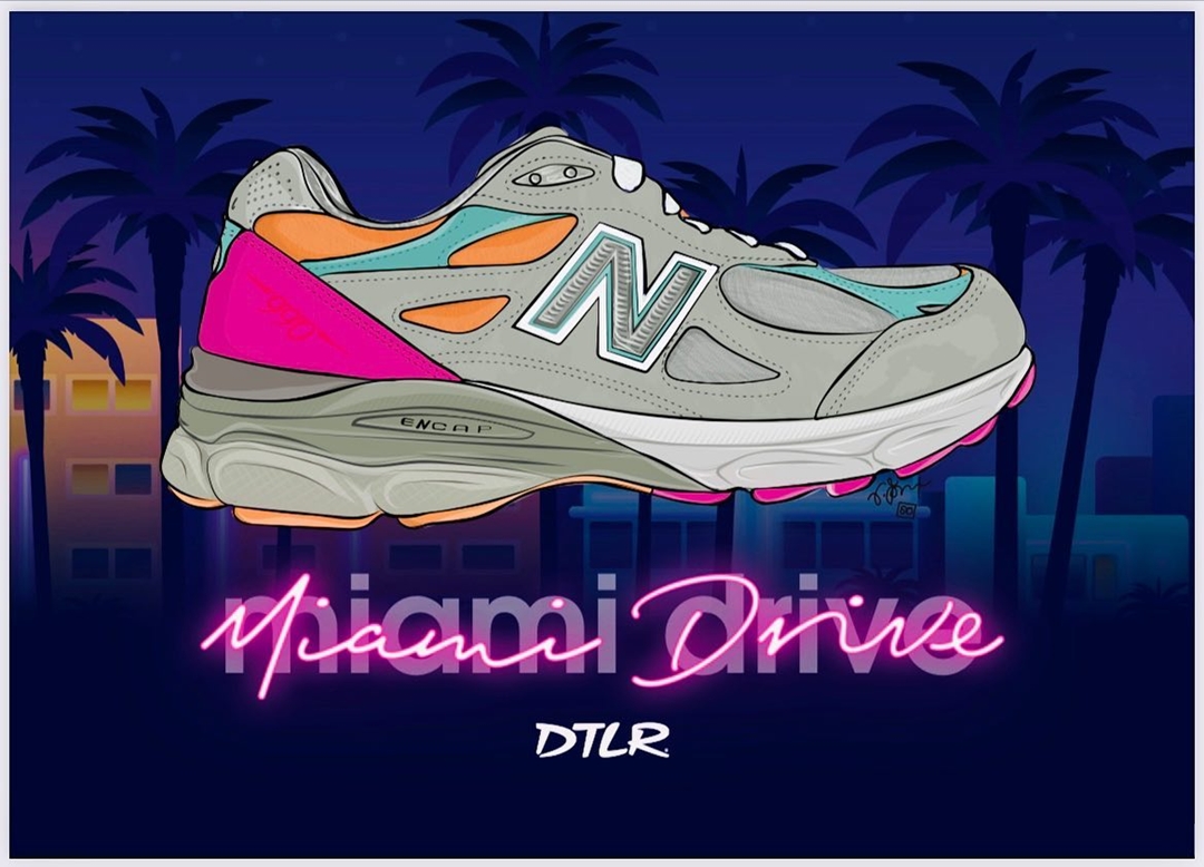 海外 5/27 発売！DTLR × New Balance M990v3 “Miami Drive” (ニューバランス)