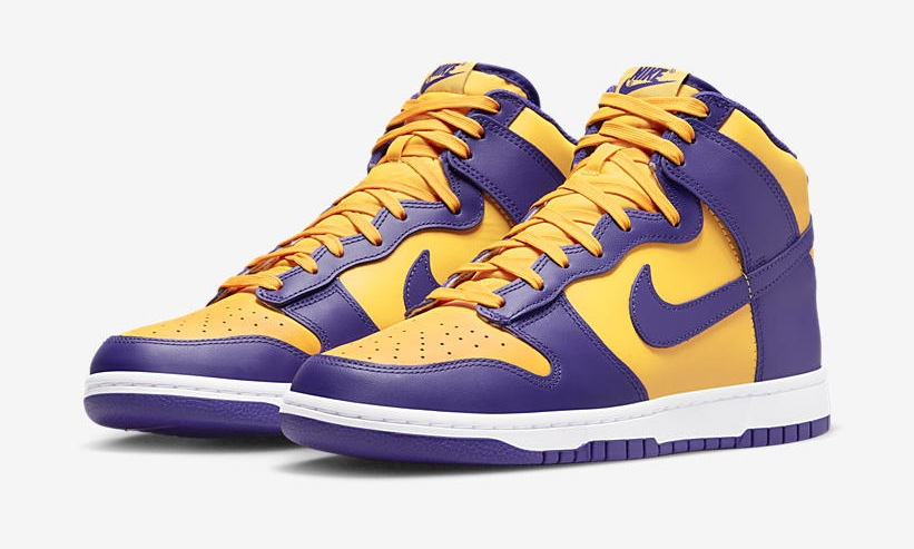 新品！NIKE DUNK HIGH LAKERS Yellow Purple